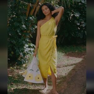 BNWT Anthropologie one shoulder linen dress